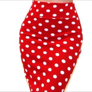 Polka Dot Pencil Skirt